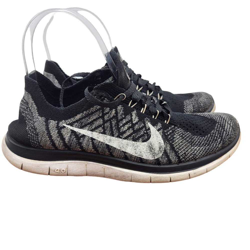 Nike Womens Free 4.0 Flyknit Running Shoes Womens 7‎ Black   717076-001 Sneakers